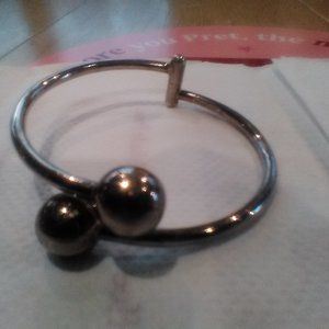 VINTAGE ART DECO STERLING SILVER BRACELET BANGLE HINGED VERY UNIQUE